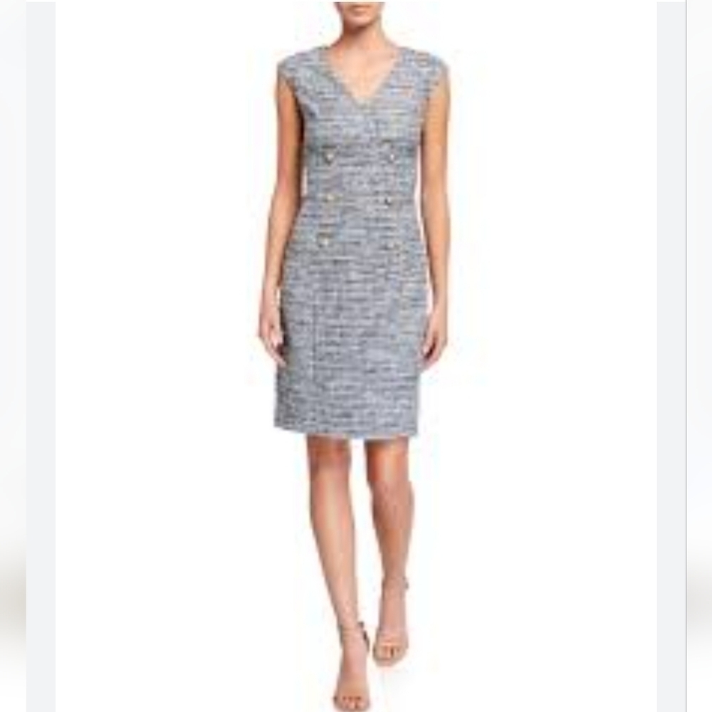 NWT Karl Lagerfeld Women's Sleeveless Multi Colored Tweed Shift Dress